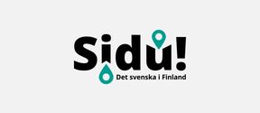 Ruotsinkielinen logo, jossa lukee Sidu! Det svenska i Finland